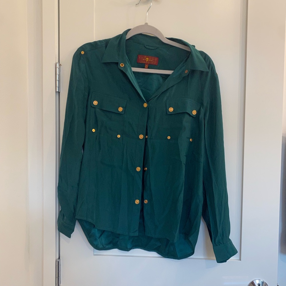 For All Mankind Green Button Up